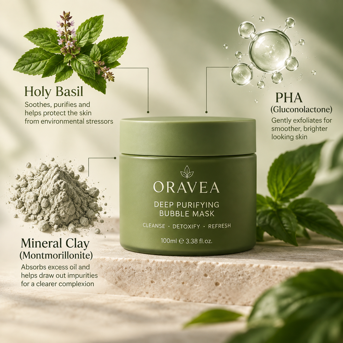 ORAVEA Holy Basil Bubble Deep Mask